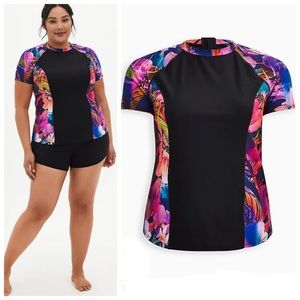 TORRID Leaves Active Swim Shirt RashGuard